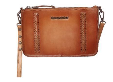 MWG01-9063 BR Montana West Genuine Leather Collection Crossbody/Wristlet