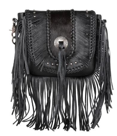 MWR-054 BK Montana West Genuine Leather Hair-On Cowhide Fringe Bohemian Crossbody