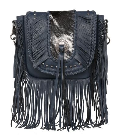 MWR-054 NV Montana West Genuine Leather Hair-On Cowhide Fringe Bohemian Crossbody