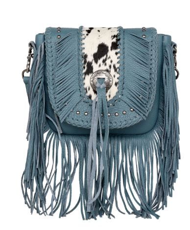 MWR-054 TQ Montana West Genuine Leather Hair-On Cowhide Fringe Bohemian Crossbody