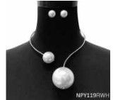 NPY119R WT PEARL NECKLACE SET