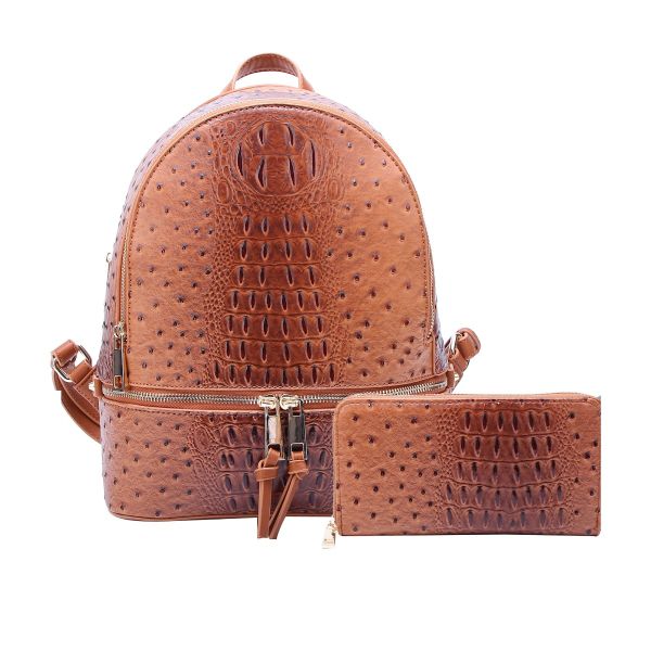 OS1062 TN OSTRICH BACKPACK WITH WALLET