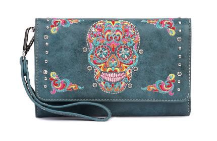 FIO-013 TQ  Montana West Sugar Skull Collection Wallet/Crossbody