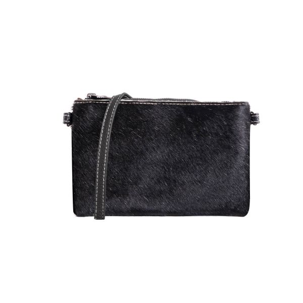 RLH-002 BK MONTANA WEST HAIR-ON LEATHER CLUTCH