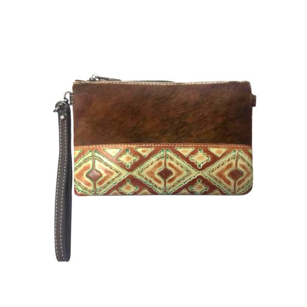 RLH-024 CF MONTANA WEST HAIR-ON LEATHER CLUTCH