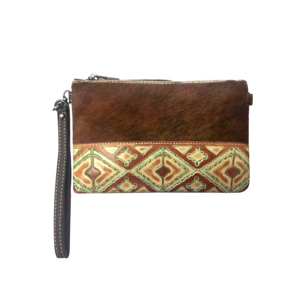 RLH-024 CF Montana West Hair-On Cowhide Leather Clutch/Crossbody