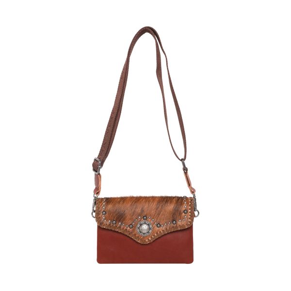 RLL-017 BR Montana West, 100% Genuine Leather Crossbody