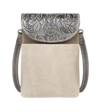 RLP-2002 KH Montana West Floral Tooled Genuine Leather Belt Loop Phone Holster Pouch/Multi-function Crossbody