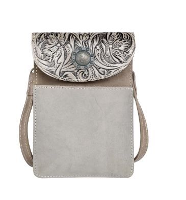 RLP-2003 BR3 Montana West Floral Tooled Genuine Leather Belt Loop Phone Holster Pouch/Multi-function Crossbody