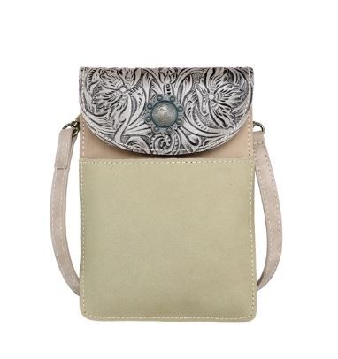 RLP-2003 TN Montana West Floral Tooled Genuine Leather Belt Loop Phone Holster Pouch/Multi-function Crossbody