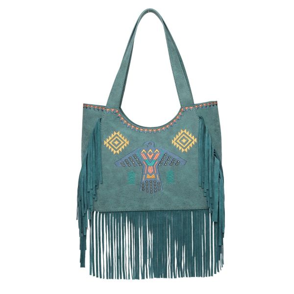 WG36-G8005 TQ Wrangler Embroidered Fringe Collection Concealed Carry Tote