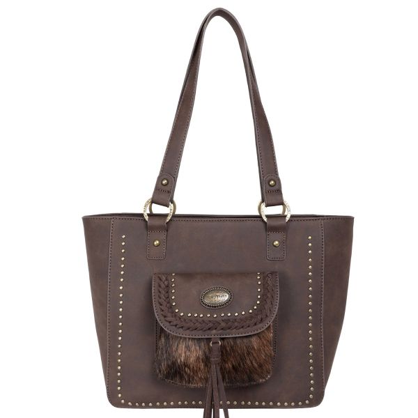 TR128G-8317 CF Trinity Ranch Hair-On Leather Collection Concealed Handgun Tote