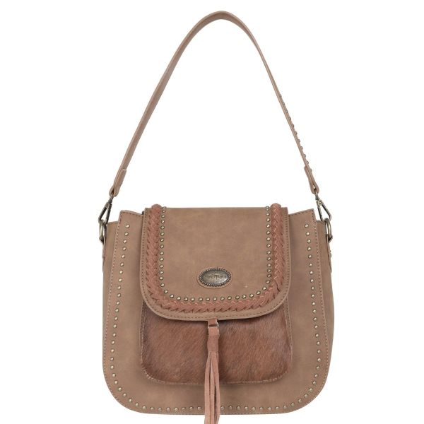 TR128G-918 BR Trinity Ranch Hair-On Leather Collection Concealed Handgun Hobo