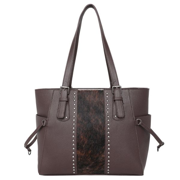 TR132G-8317 CF Trinity Ranch Hair-On Leather Studs Collection Concealed Handgun Tote