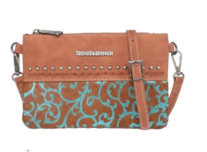 TR137-181 BR Trinity Ranch Hair On Cowhide Collection Clutch/Crossbody