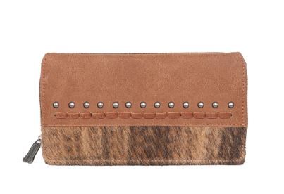 TR137-W010 BR  Trinity Ranch Hair On Cowhide Collection Wallet