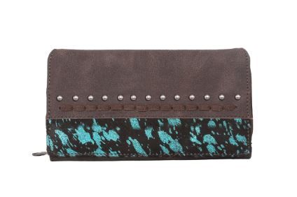 TR137-W010 CF  Trinity Ranch Hair On Cowhide Collection Wallet