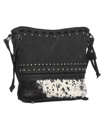 TR142-8360 BK  Trinity Ranch Hair-On Cowhide Collection Concealed Carry Crossbody Bag