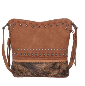 TR142-8360 BR  Trinity Ranch Hair-On Cowhide Collection Concealed Carry Crossbody Bag