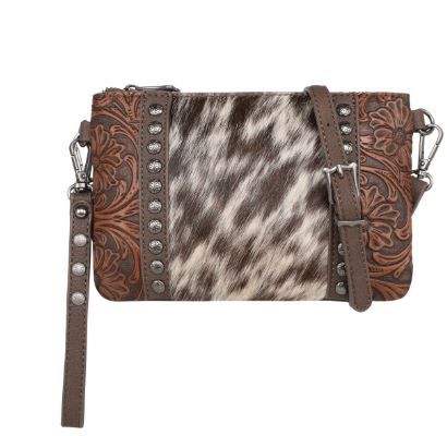 TR153-181A BR  Trinity Ranch Floral Tooled Collection Clutch/Crossbody