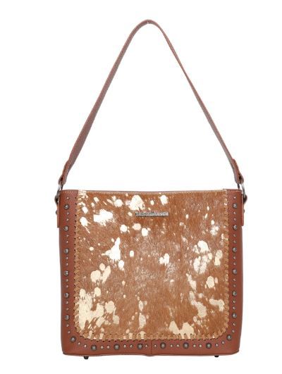 TR135G-918 BR Trinity Ranch Hair-On Cowhide Collection Concealed Carry Hobo