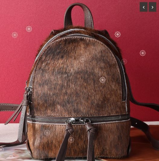 TR160-9110 CF Trinity Ranch Hair-On Cowhide Collection Mini Backpack