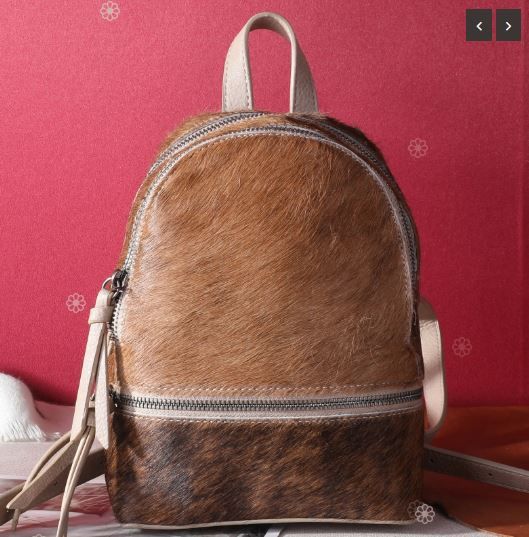 TR160-9110 TN Trinity Ranch Hair-On Cowhide Collection Mini Backpack