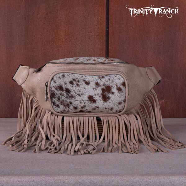 TR165-194A TN  Trinity Ranch Genuine Hair-On Cowhide Fringe Belt Bag