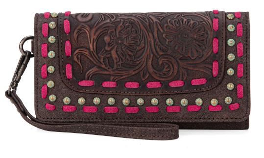 TR181-W018 CF Trinity Ranch Floral Tooled Collection Wallet