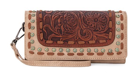 TR181-W018 TN Trinity Ranch Floral Tooled Collection Wallet