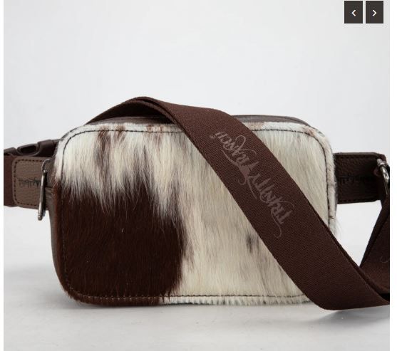 TR184-194 CF Trinity Ranch Genuine Hair-On Cowhide Belt Bag