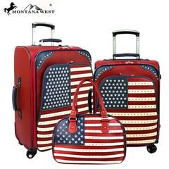 US04-L1/2/3 Montana West American Pride Collection 3 PC Luggage Set