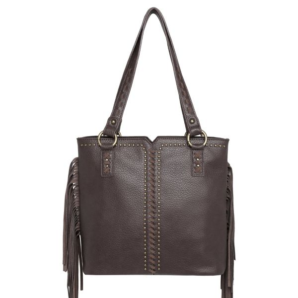 WG09-G8113 CF  Wrangler Fringe and Studs Concealed Carry Western Tote（Wrangler by Montana West）