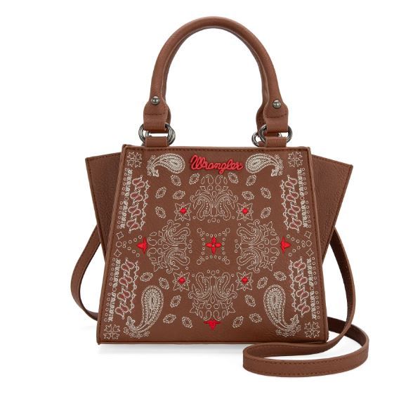 WG134-8012 BR Wrangler Paisley Mini Satchel/Crossbody 