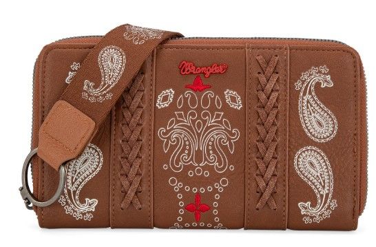 WG134-W006 BR Wrangler Bandana Paisley Print Wallet