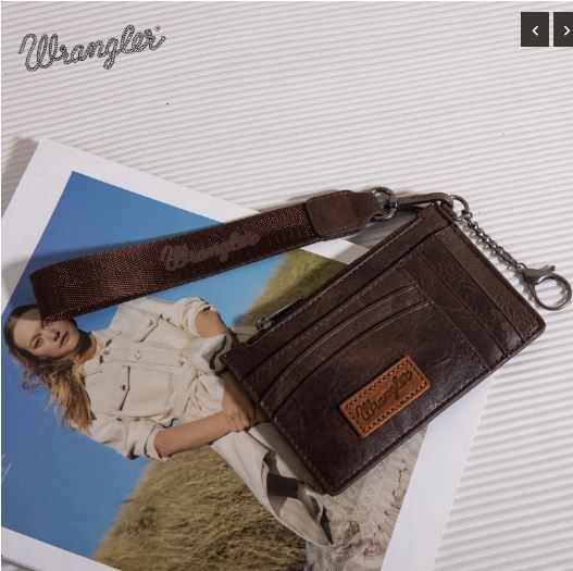 WG137-W009 CF Wrangler Solid Color Key Chain Wristlet Card Wallet