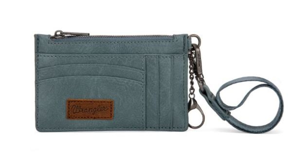 WG137-W009 JN Wrangler Solid Color Key Chain Wristlet Card Wallet