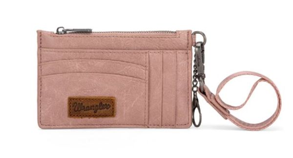 WG137-W009 PK Wrangler Solid Color Key Chain Wristlet Card Wallet