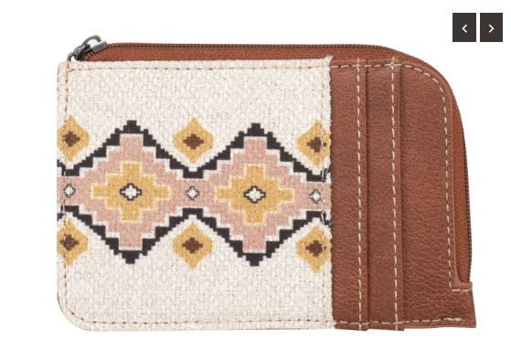 WG2202-W005 CF Wrangler Southwestern Art Print Mini Zip Card Case