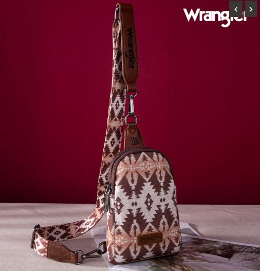 WG2205-210 LCF Wrangler Aztec Print Crossbody Sling Chest Bag