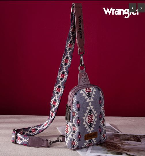 WG2205-210 LV Wrangler Aztec Print Crossbody Sling Chest Bag