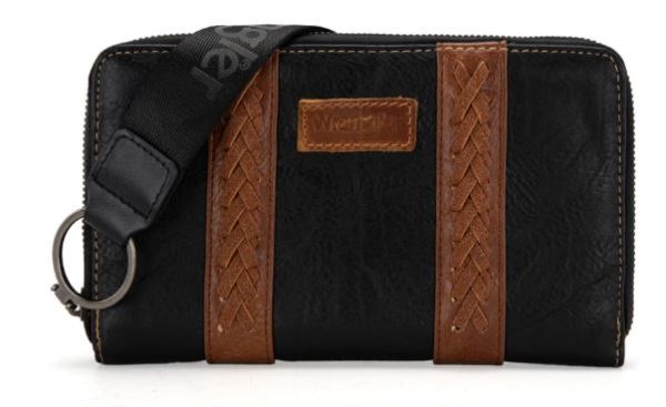 WG2208-W006  BK Wrangler Whipstitch Wallet/Wristlet 