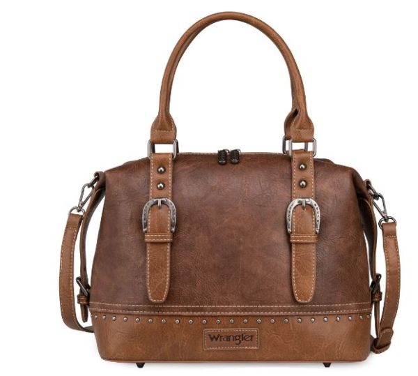 WG48-S5110 BR Wrangler Buckle Classic Barrel Satchel