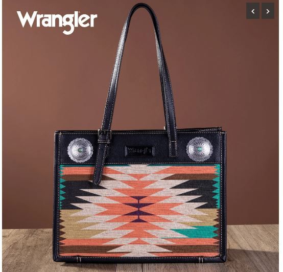 WG52-8250 BK  Wrangler Southwestern Art Print Tote