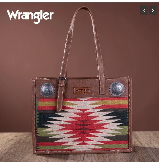 WG52-8250 BR  Wrangler Southwestern Art Print Tote