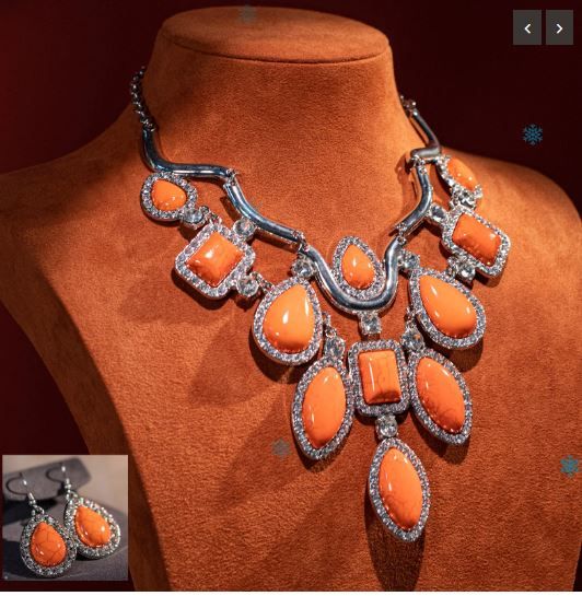 WJ-1001 YL Rustic Couture Jewelry Sets Bohemian Pendant Necklace Earrings