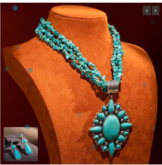 WJ-1006 YL Rustic Couture Jewelry Sets Bohemian Pendant Necklace Earrings