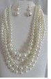 YNE3869 CRM PEARL NECKLACE SET