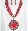 YNE4857 RD NECKLACE SET